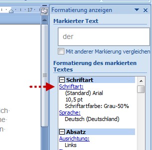 Word Formatierungen anzeigen